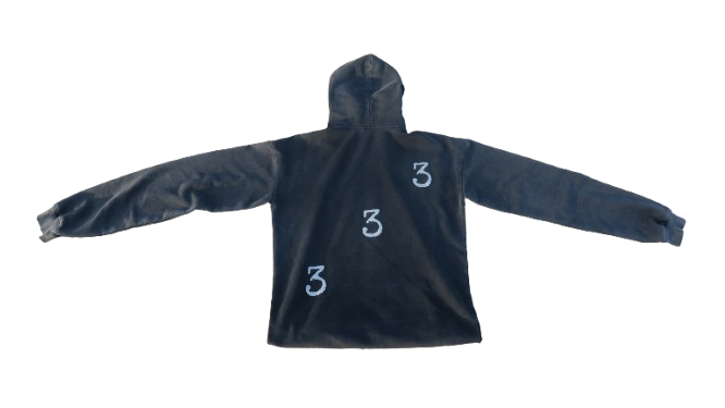 Washed Black “333” Hoodie